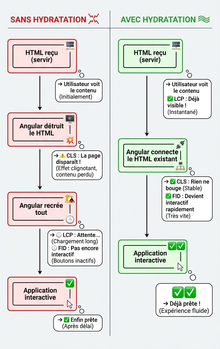 Avec et sans hydratation